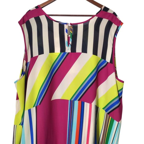 Melissa McCarthy Seven7 Hi Low Tunic Blouse Size 4X Striped Multicolor Womens - Picture 5 of 5